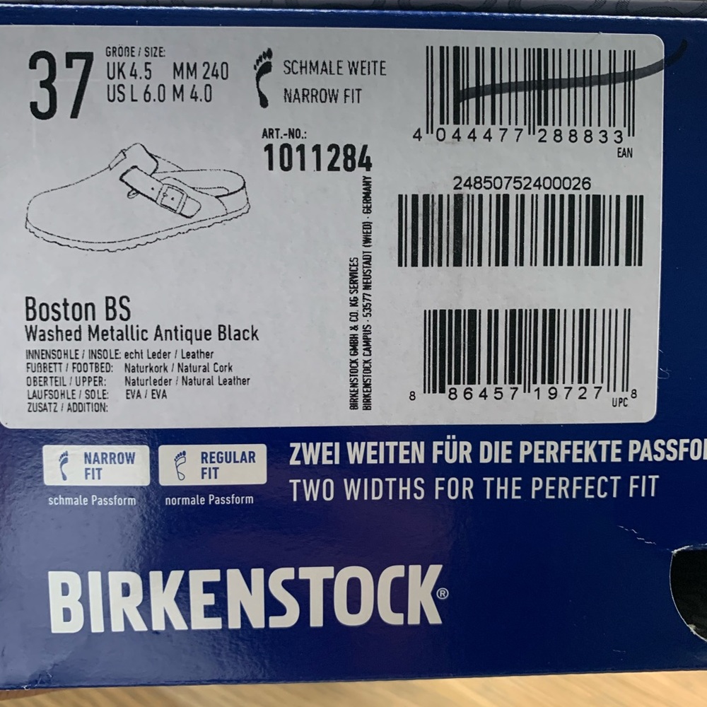 Birkenstock Boston Washed Metallic Antique Black - Picture 9 of 9